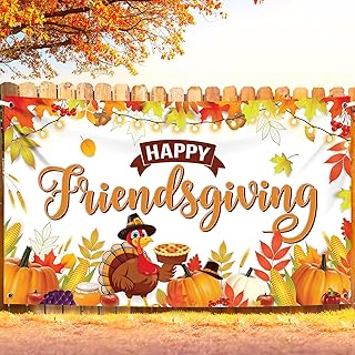 KatchOn, Friendsgiving Backdrops for Photography - XtraLarge, 72x44 Inch | Happy Friendsgiving Banner Backdrop for Friendsgiving Decorations | Friendsgiving Photo Backdrop for Friendsgiving DÃ©cor