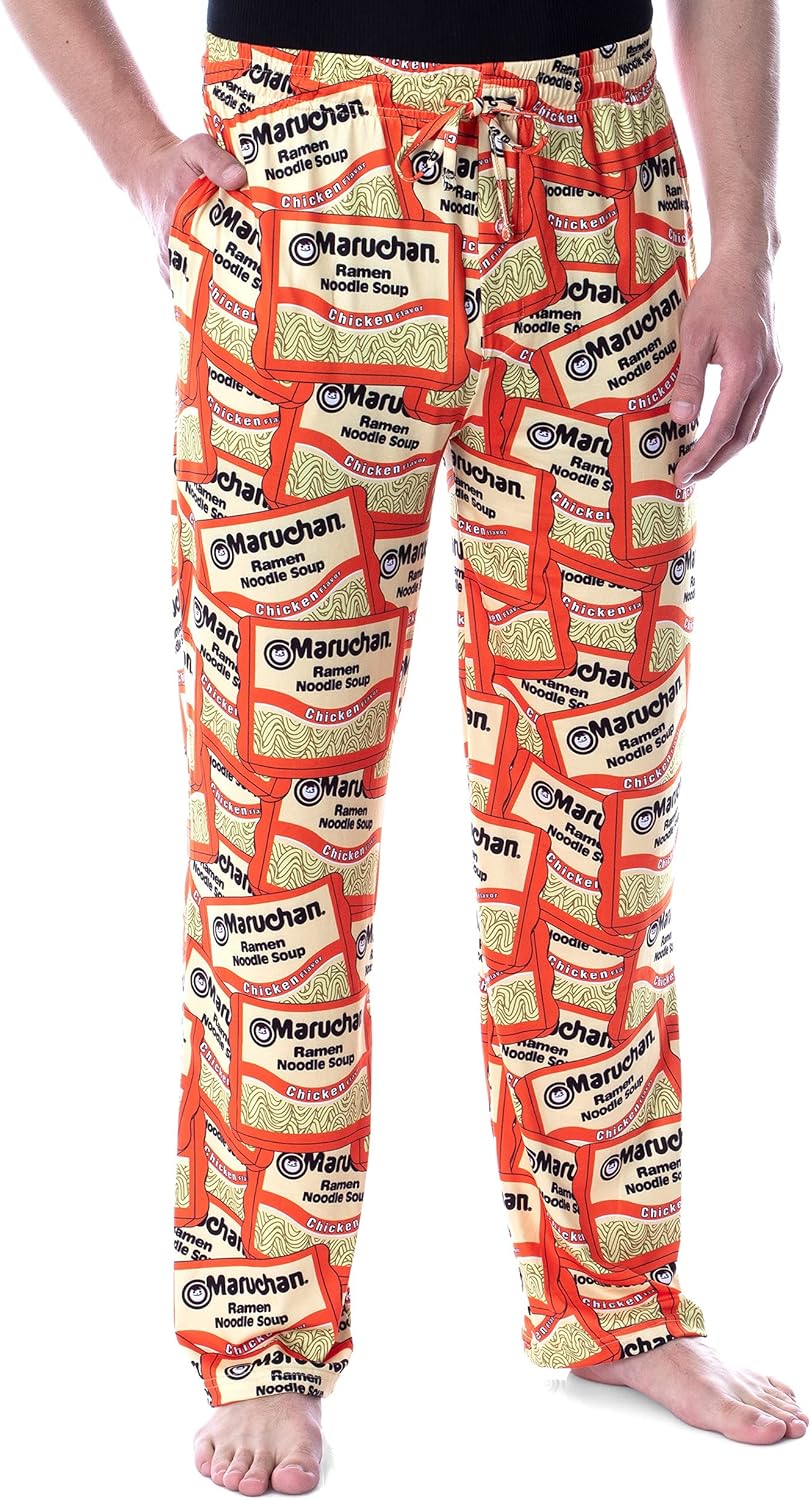 Mad Engine Maruchan Men's Ramen Noodles Soup Chicken Flavor Allover Adult Loungewear Sleep Pajama Pants