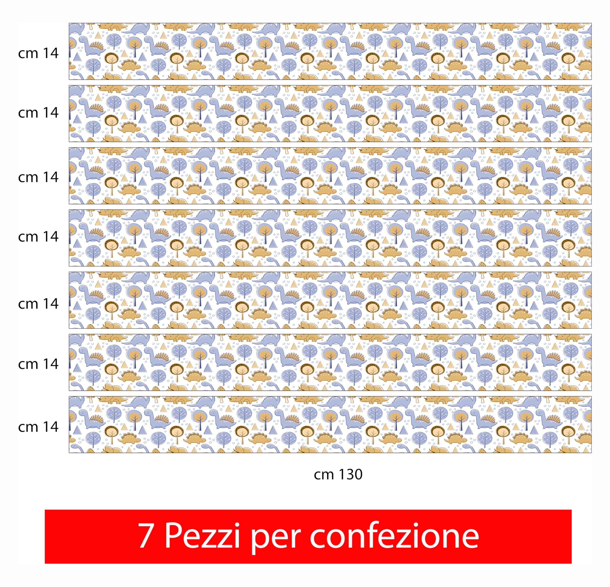 Bordo murale "Dinosauri" Greca decorativa per pareti cameretta bambini, adesivo riposizionabile e lavabile, facile applicazione e rimozione. Scopri la collezione