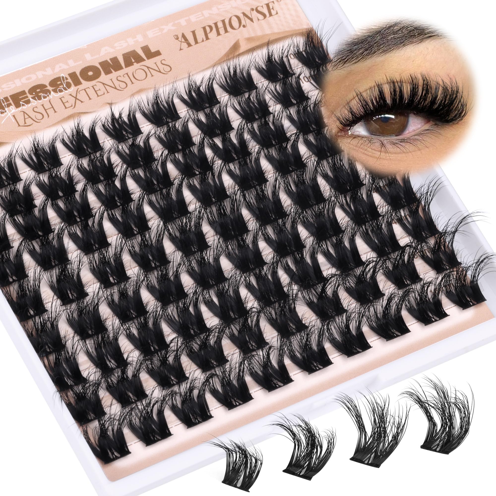 Fluffier Lash Clusters 5D Volume Lashes Clusters 10-16mm Cluster Eyelash Extensions Wispy DIY Individual Lashes Extension Soft False Eyelashes Clusters by ALPHONSE