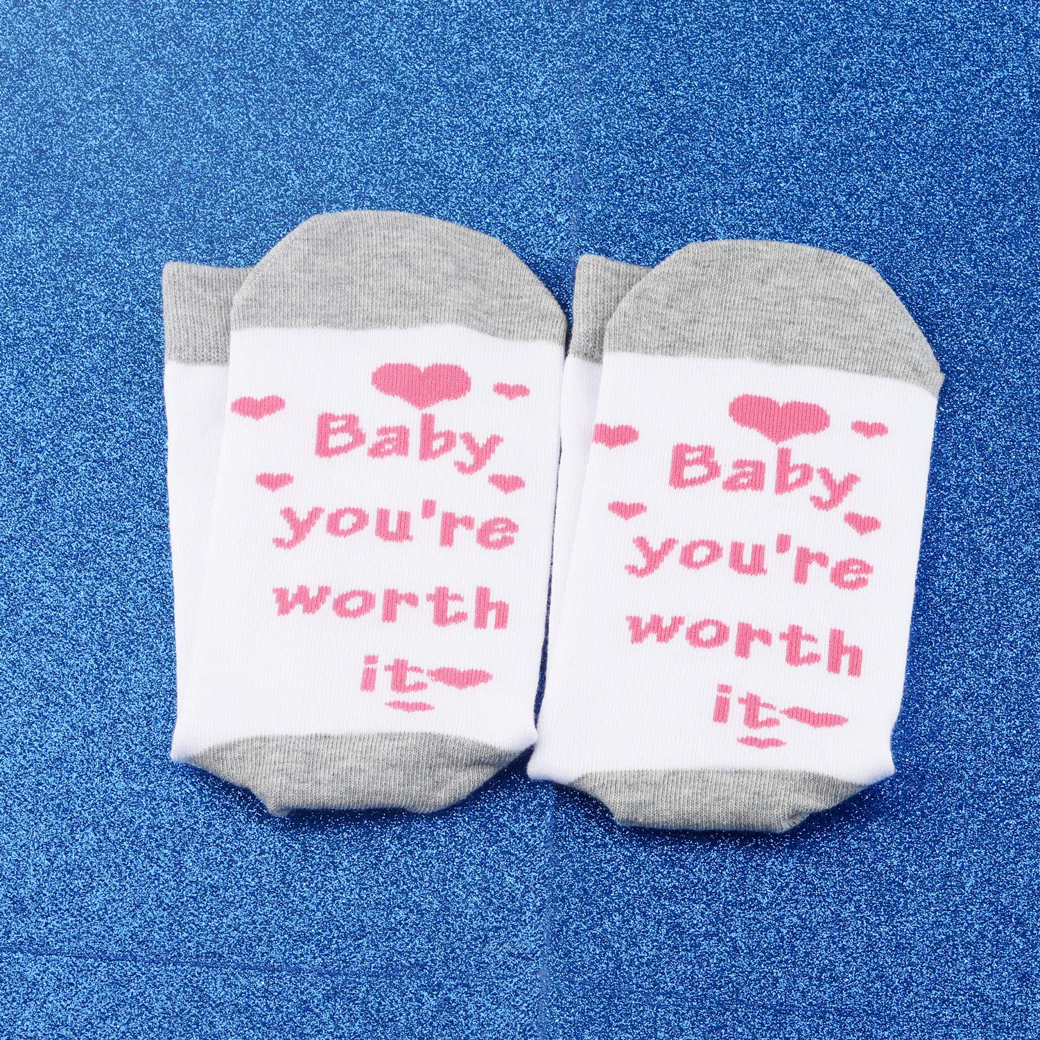 PYOUL 2 pares de calcetines de infertilidad IVF para bebé You're Worth It calcetines IVF fuertes de transferencia de embriones congelados