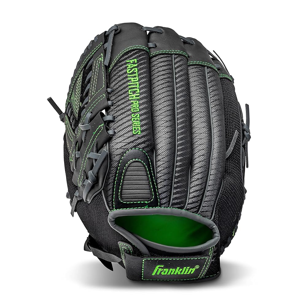 Franklin Sports Fastpitch Softball Glove - Fastpitch Pro - Adult and Youth Softball Mitt - Infield and Outfield - Left Handed Glove - Lime 13 Lefty (22441L)