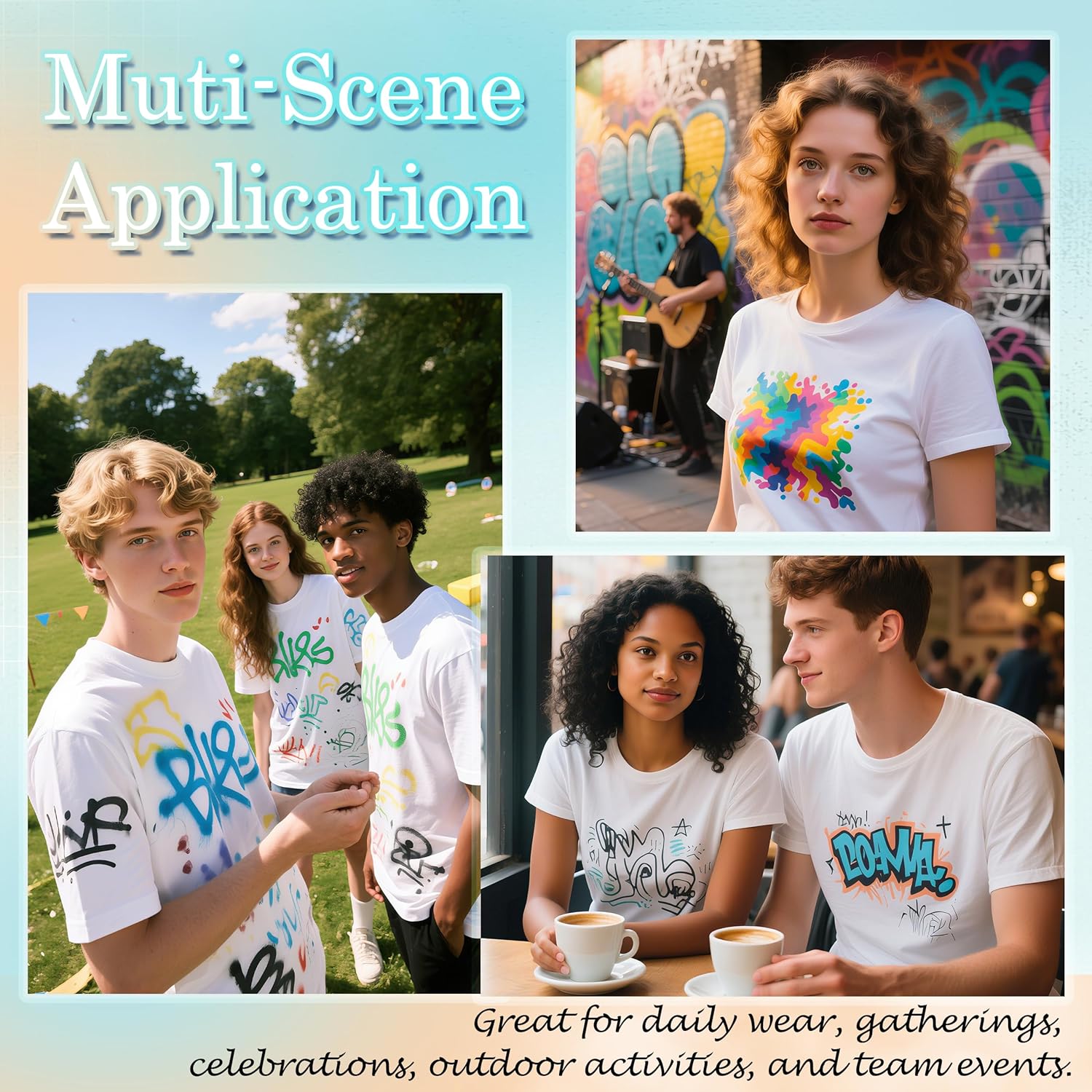 Joyclub 3 PCS White Polyester T Shirts Bulk Sublimation Blanks Unisex Wholesale Crew Neck Short Sleeve for Heat Transfer DIY - Image 2