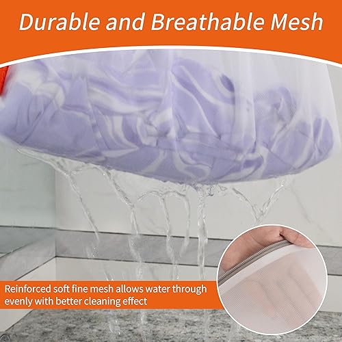 Vista 3 de Polecasa 3 bolsas de malla para lavandería con cremallera resistente, agujeros de malla uniformes, varios tamaños para todos tus delicados, A-malla