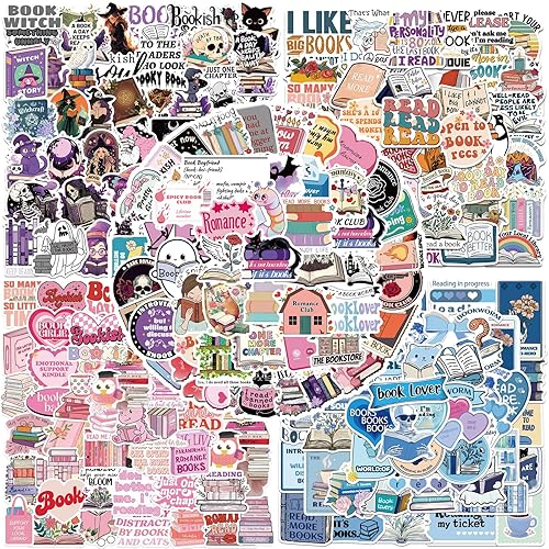 300Pcs Bookish Stickers for Kindle Reading Sticker for Kids Aesthetic Waterproof Vinyl Decals for Laptop Book Readers Water Bottles Journal Scrapbook