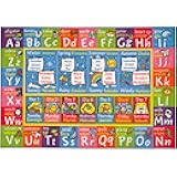 KC Cubs Bilingual Educational Kids Rug – English & Spanish ABC, Seasons & Days Mat – Language Learning Carpet Classroom & Playroom Baby-Toddler 5X7