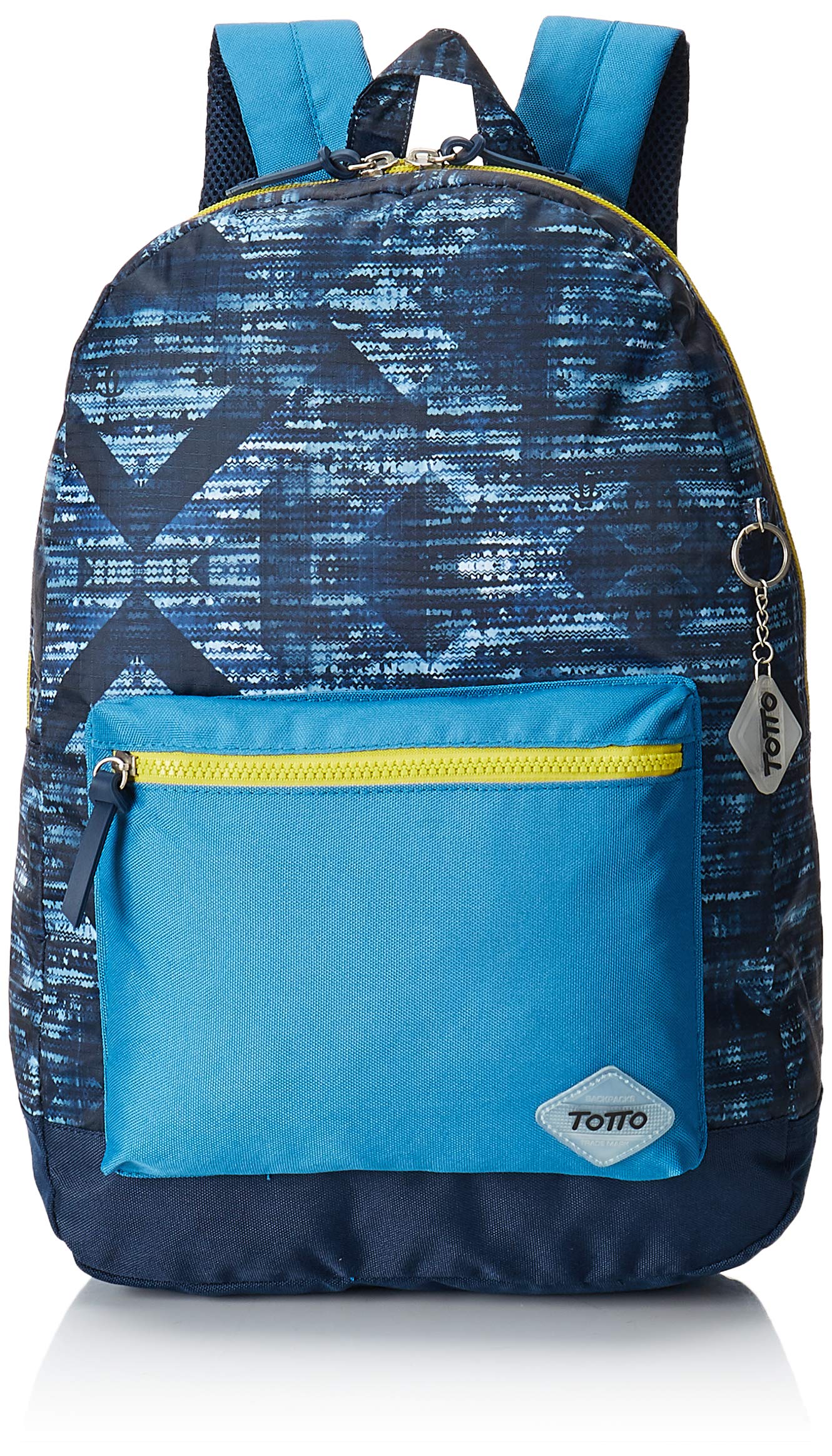 TOTTO - Mochila Juvenil, Modelo Vetus, Mochila para Ordenador Portátil 14 Pulgadas, Dimensiones 44 x 30.5 x 7.5 cm, con 1 Compartimento Principal y 1 Bolsillo Delantero, Estampado Azul