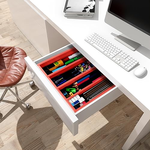 Miniatura 6 de Utopia Kitchen Organizador de cubiertos, Organizador de utensilios de bambú para cajones de cubiertos, utensilios y vajilla (5 compartimentos,