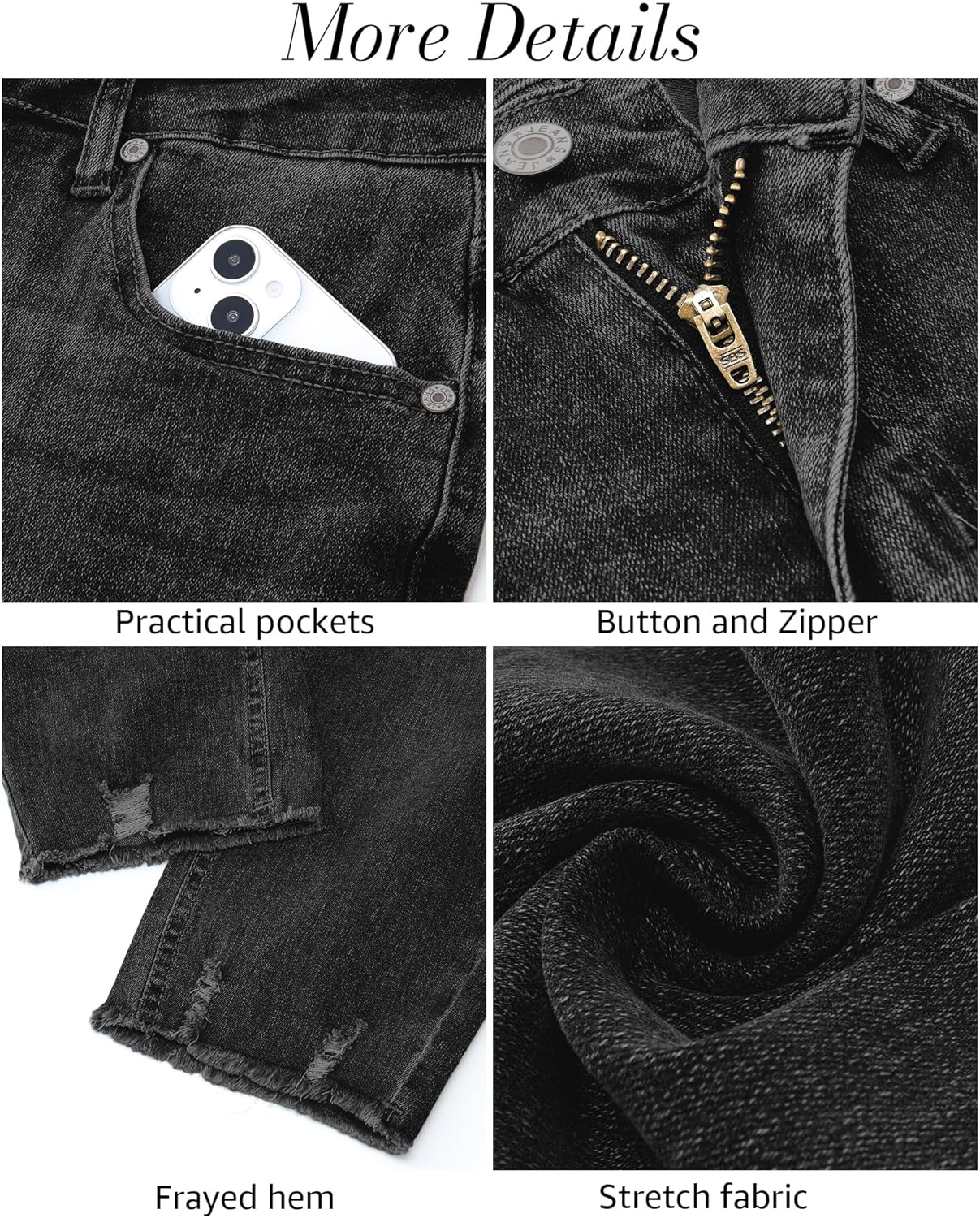 luvamia Jean Capri Pants for Women High Waisted Ripped Skinny Jeans Stretchy Denim Capris Cropped Jeggings with Pockets - Image 6