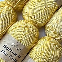 Vista 20 de Cotton to The Core - Hilo de algodón para ganchillo, paquete de 6 (852 yardas/300G), patrones gratuitos, apto para principiantes, hilo suave