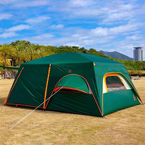 Miniatura 2 de KTT Extra Large Tent 6-10-12-14 Person(B),Family Cabin Tents,2 Rooms,3 Doors and 3 Windows with Mesh,Straight Wall,Waterproof,Double Layer,Big Tent