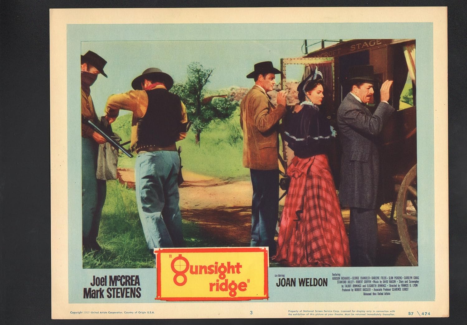 MOVIE POSTER Gunsight Ridge Lobby Card 31957Joel McCrea
