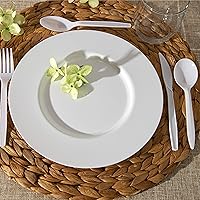 Vista 6 de Plasticpro Cucharas de sopa desechables de plástico blanco, utensilios pesados, paquete de 222