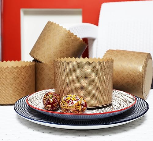 Miniatura 8 de Molde para pan de Pascua  Paquete de 12 moldes de papel Panettone antiadherente grande  Molde para Paska Pascha Panetonne de 5.1 x 3.35 pulgadas