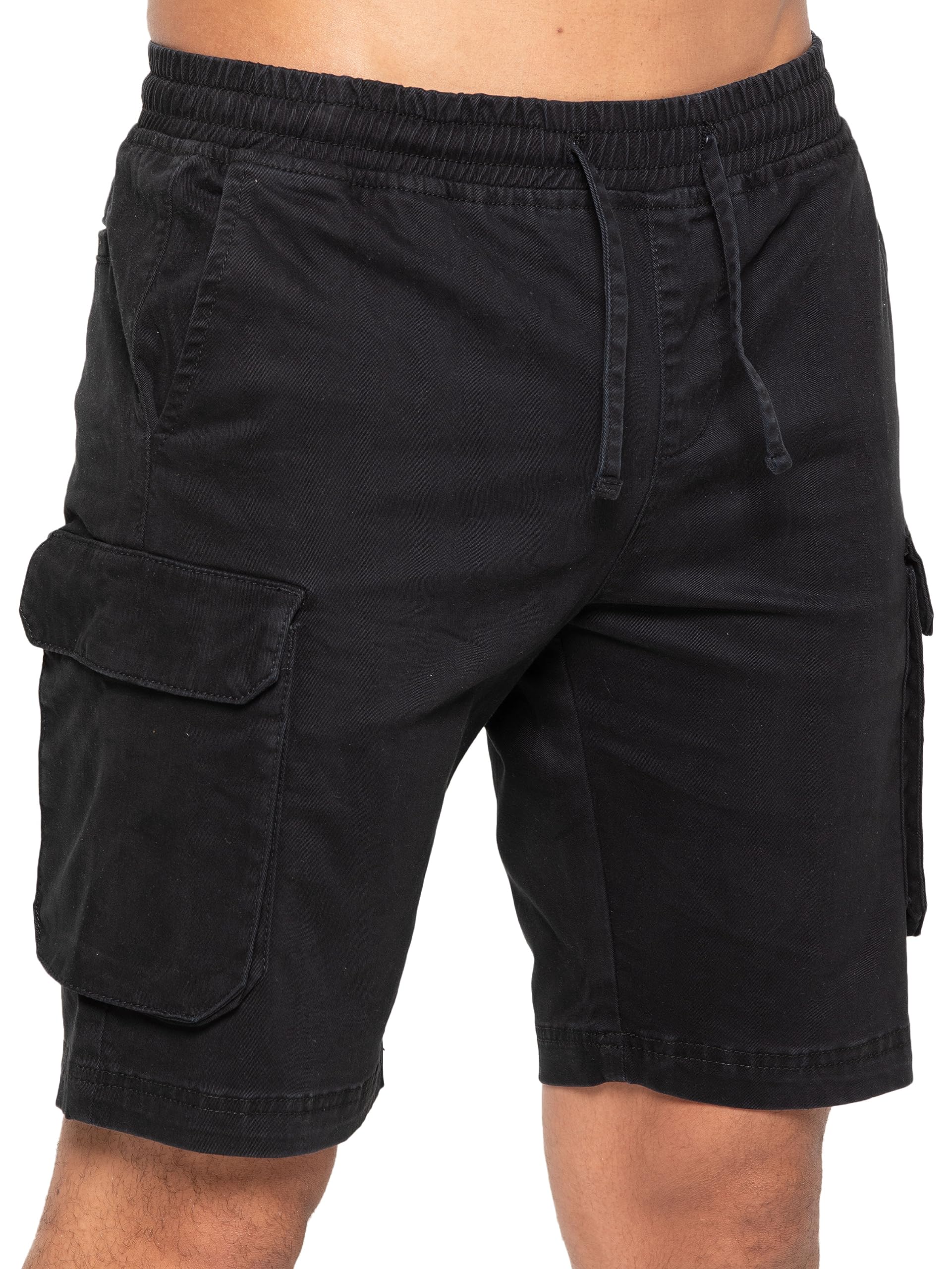 989Zé Enzo Men's Black Shorts Cargo Combat Casual Cotton Summer Stretch Shorts Regular Fit With Pockets Ezs613 Shorts Xxl