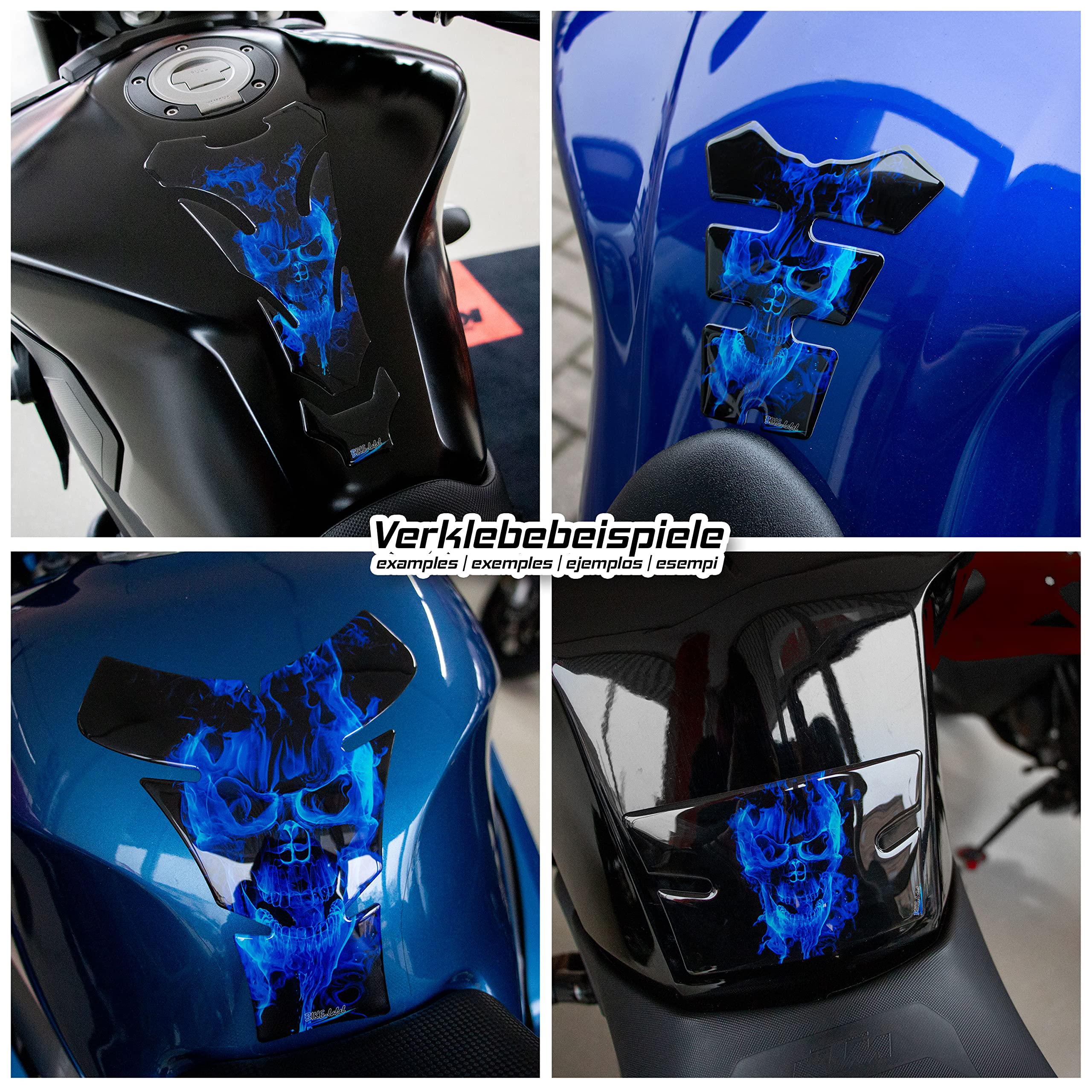 Bike Label 500063-VA - Adesivo Protettivo Per Serbatoio Moto, Forma 9, Blu, Made In Germany