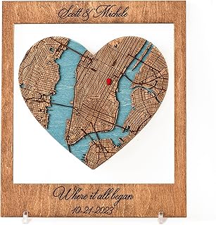 Where it All Began Map - 3D Custom Location or City Wooden Wall Art for ...