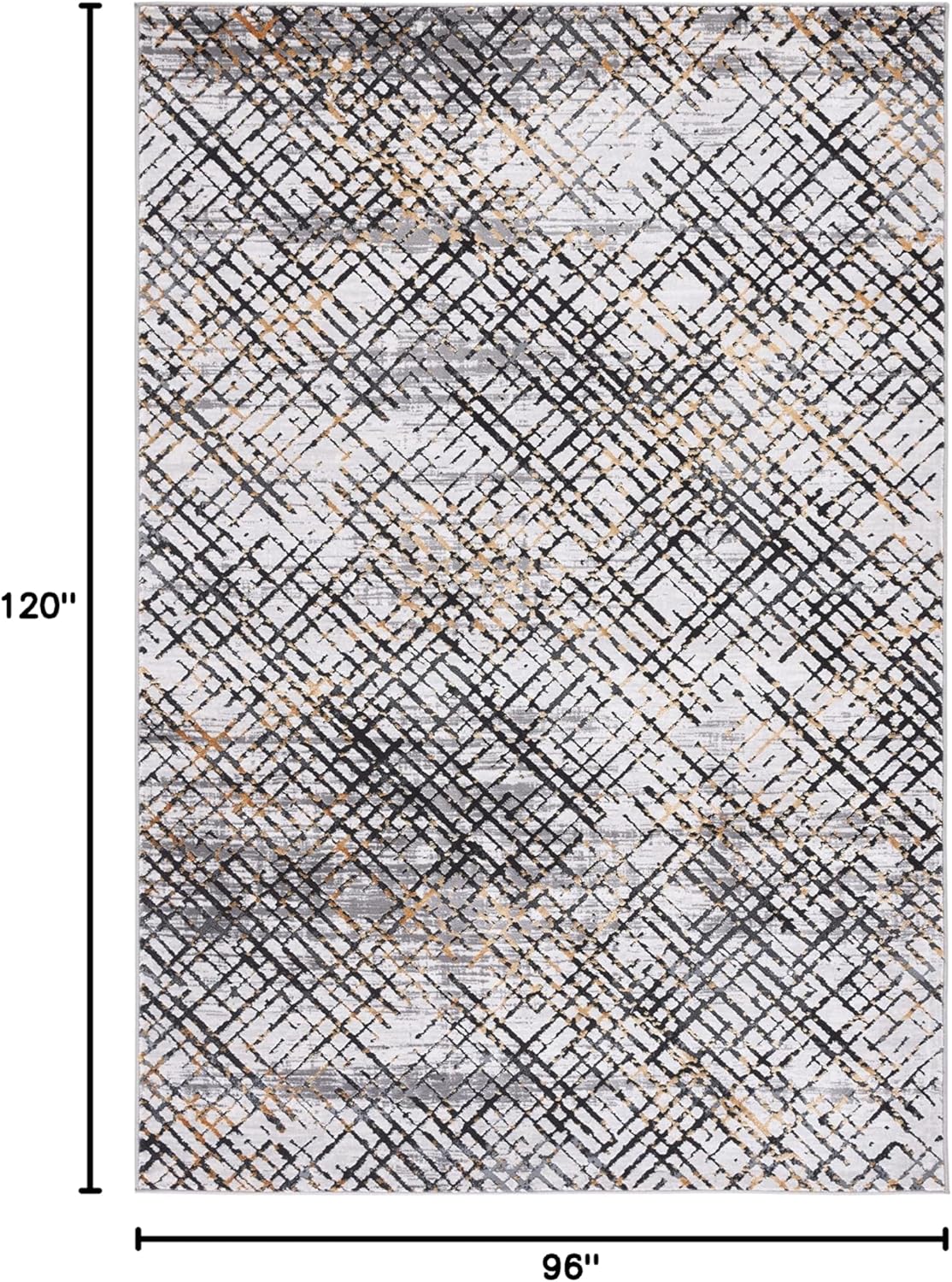 Safavieh Area Rug 8x10 - Amelia Collection - Large - Grey & Gold, Modern Design, Non-Shedding & Easy Cleaning, Ideal for Living Room, Bedroom, Office, Dining Space (ALA275H)