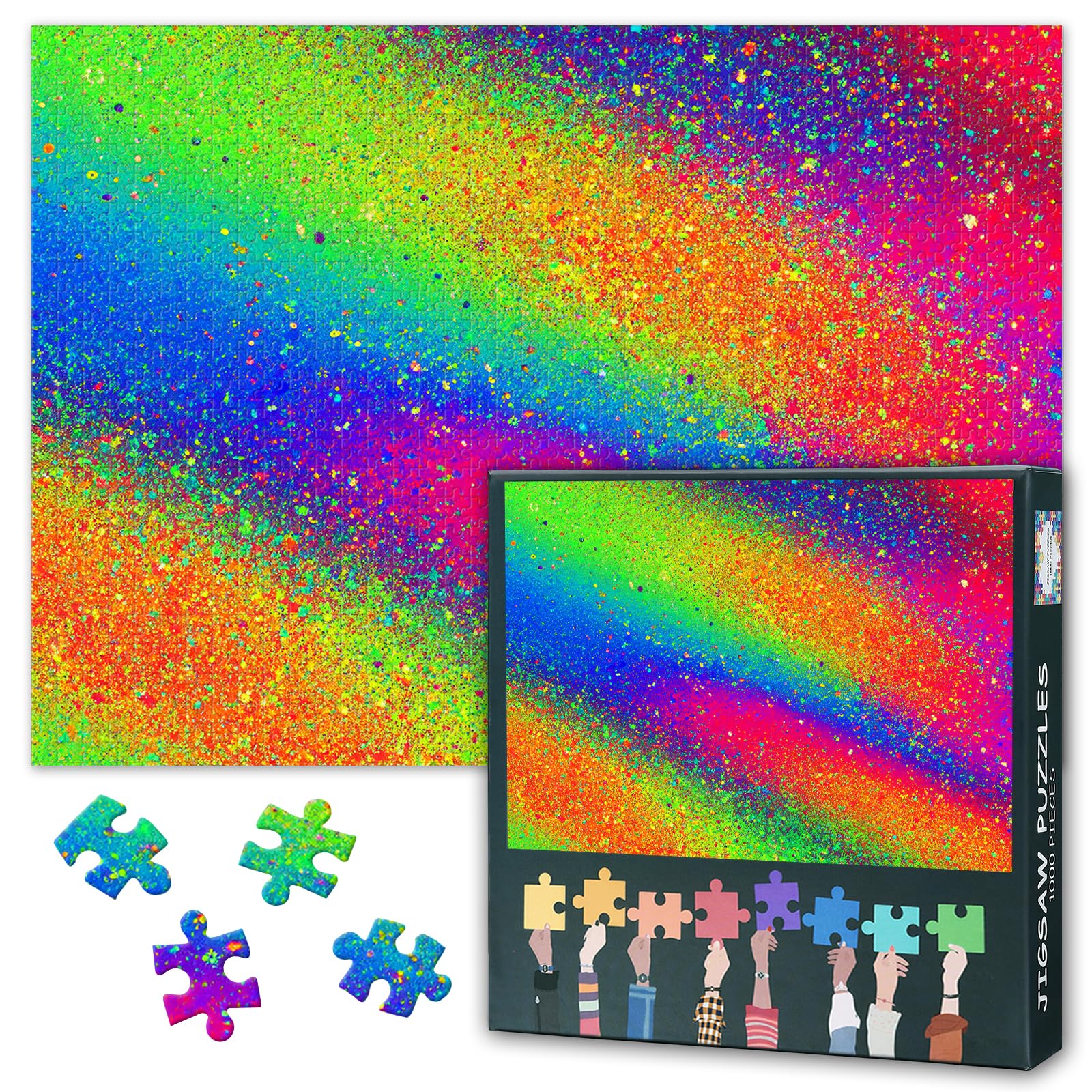 Challenging Puzzle for Adults 1000 Pieces Colorful Pattern Jigsaw Puzzles for House Wall Decor Abstract Theme Background Intelligence Puzzles for Family Games 27.5"X19.7"