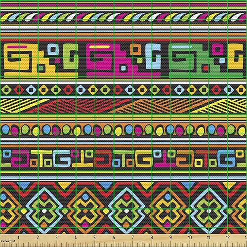 Miniatura 44 de Ambesonne The Yard - Tela de hibisco de flores tropicales en tonos de la vida real, tela decorativa para tapicería, cestas de almacenamiento