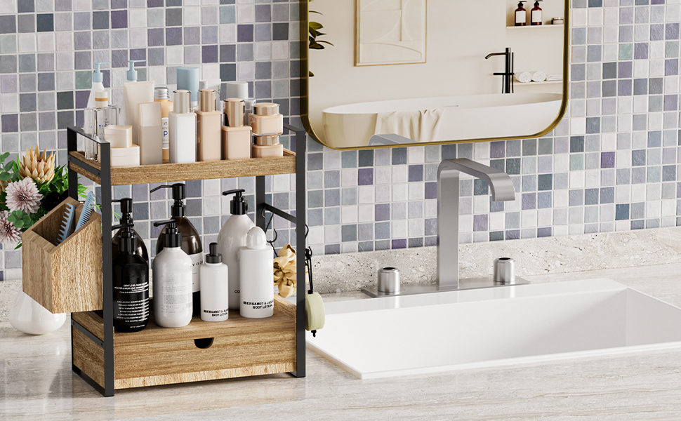 Amazon.com: Aollewoiti 2-Tier Bathroom Counter Organizer with