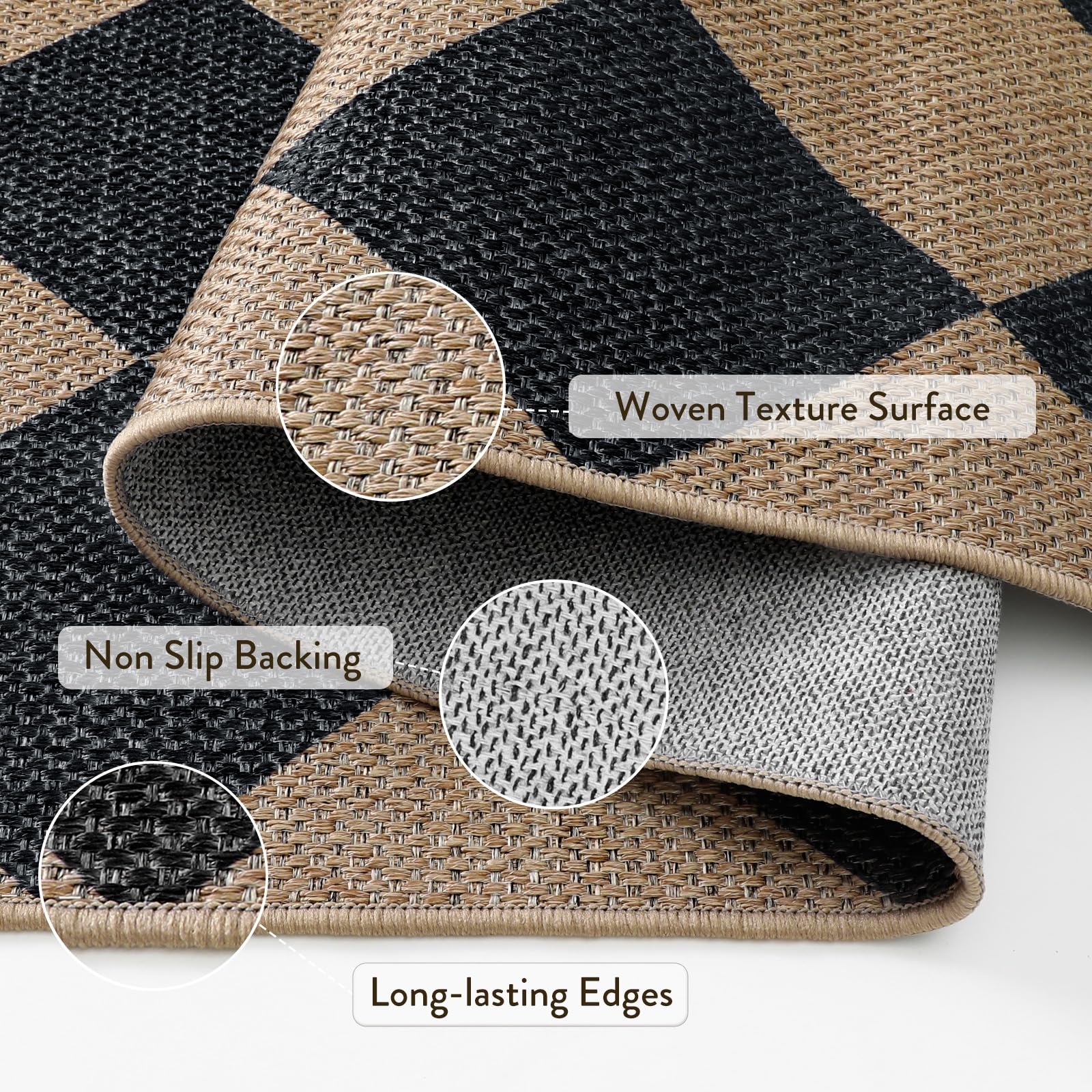 La cushion rugヘリンボーン  ベージュ 185x185cm La cushion rugヘリンボーン ベージュ 185x185cm La cushion rug