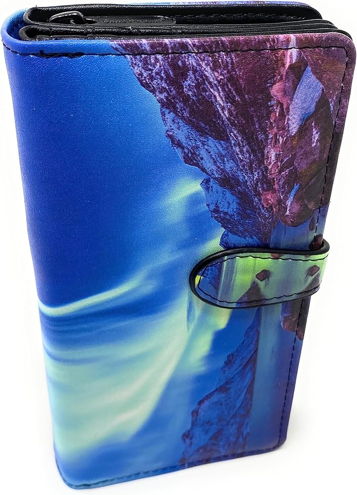 Shag Wear Northern Lights Wallet - Aurora Borealis Design Vegan Faux Leather 7 Inch