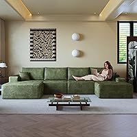 Vista 45 de Sofás seccionales de 96 pulgadas para sala de estar, sofá de nube tapizado en forma de L, sofás modulares modernos con diván