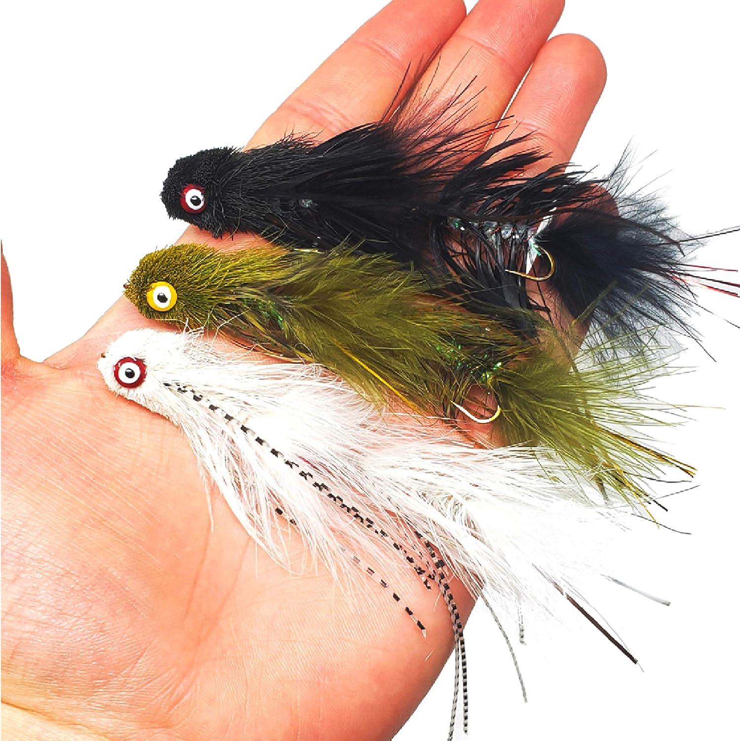 Dungeon Articulated Streamer Flies Assortment | Size #2 Fly Fishing Flies for Trout Bass Pike | 6 Flies