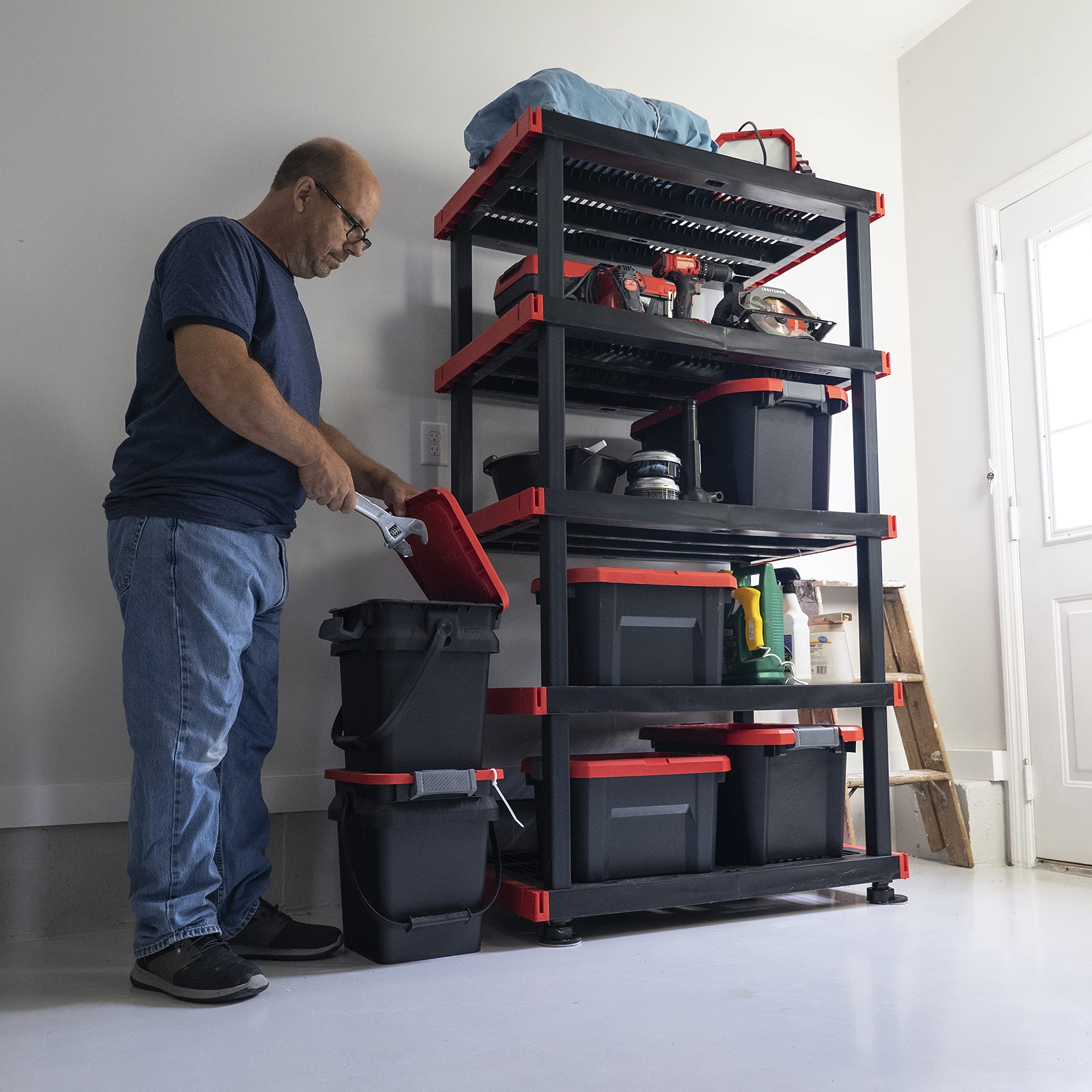 Craftsman Bucket Organizer CRAFTSMAN 113 L Black Plastic Storage Box