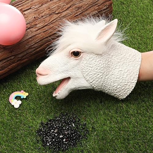 Miniatura 2 de Yolococa Puppet de mano de alpaca realista látex suave juguete de animales narración de cuentos juego de rol suministros para fiestas para niños