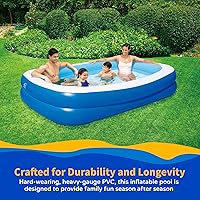 Vista 4 de Piscina inflable familiar Blue Wave con cubierta – piscina inflable rectangular de 8.5 pies x 5.75 pies x 1.8 pies para niños y adultos – Piscina