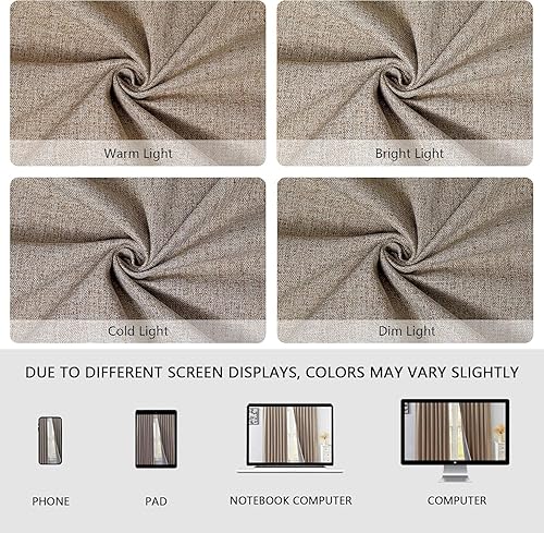 Miniatura 4 de Juego de 2 paneles de cortinas opacas de 84 pulgadas de largo, cortinas 100% opacas para dormitorio, sala de estar, cortinas de oscurecimiento con