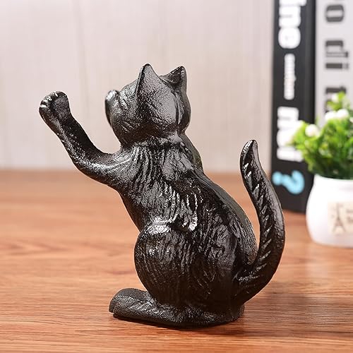 Miniatura 7 de Sujetalibros decorativos para estantes, de hierro fundido resistente para libros pesados, sujetalibros únicos y bonitos para decoración de hogar y