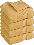 Utopia Towels Premium 100% Combed Ring Spun Cotton Bath Towels, Ultra Soft and Highly Absorbent, 27 by 54 inches, Large Bath Towels, 4 Pack, Grey