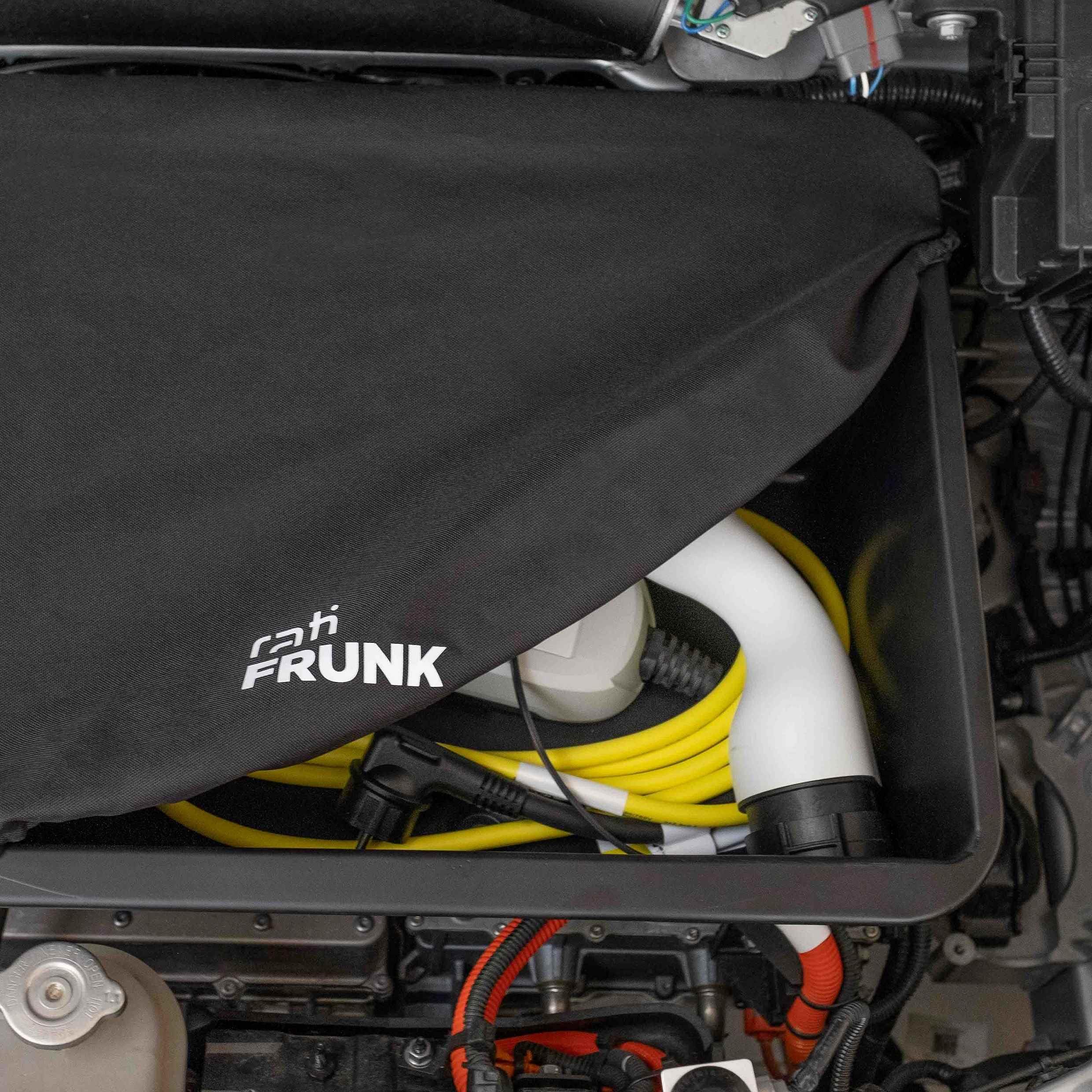 Rati Frunk I Convient pour Dacia Spring (2021-) I Coffre Avant à équiper avec Support et Capuchon de Protection élastique I Installation Rapide et Facile dans Le Compartiment Moteur (Printemps 2021)