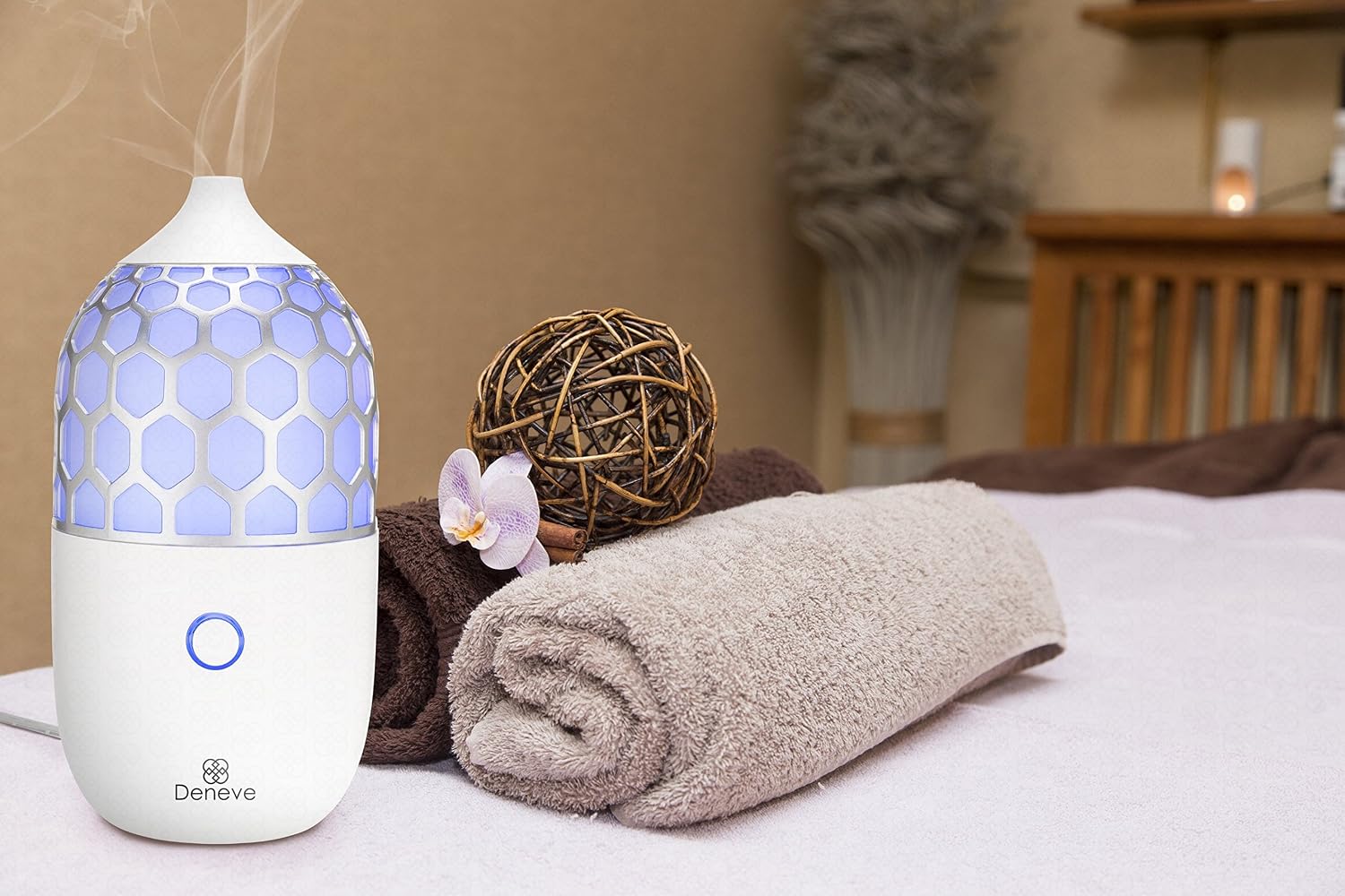 Thera-B Essential Oil Diffuser by Deneve - Best Top Rated Ultrasonic Aromatherapy Oils Humidifier and Mister - Perfect Decor Gift for a PeacefulHome Yoga Meditaion Workout or Office Space
