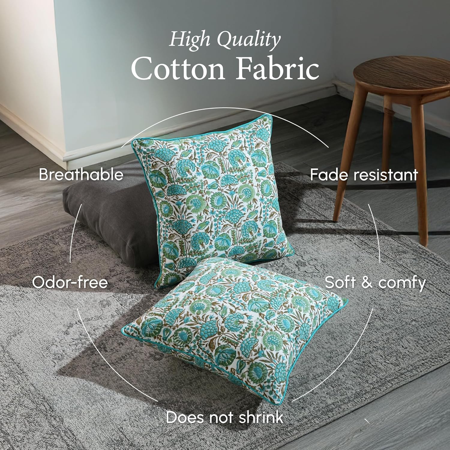 Cojines Florales de Algodón