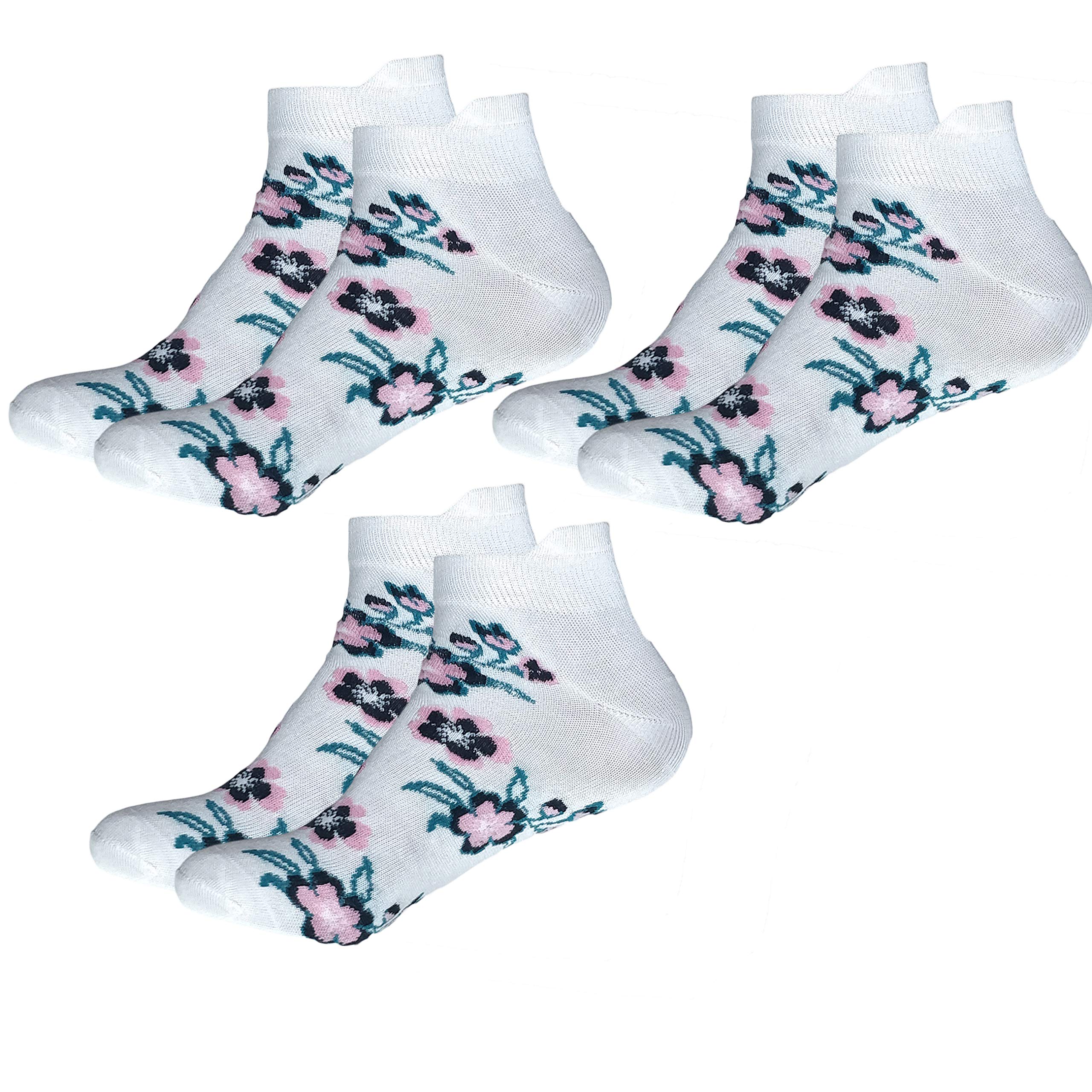 cotson ;lasting wear in every pair Cotson Women's Floral Design Sports Ankle Socks Pack of 3 Pairs-picture-22