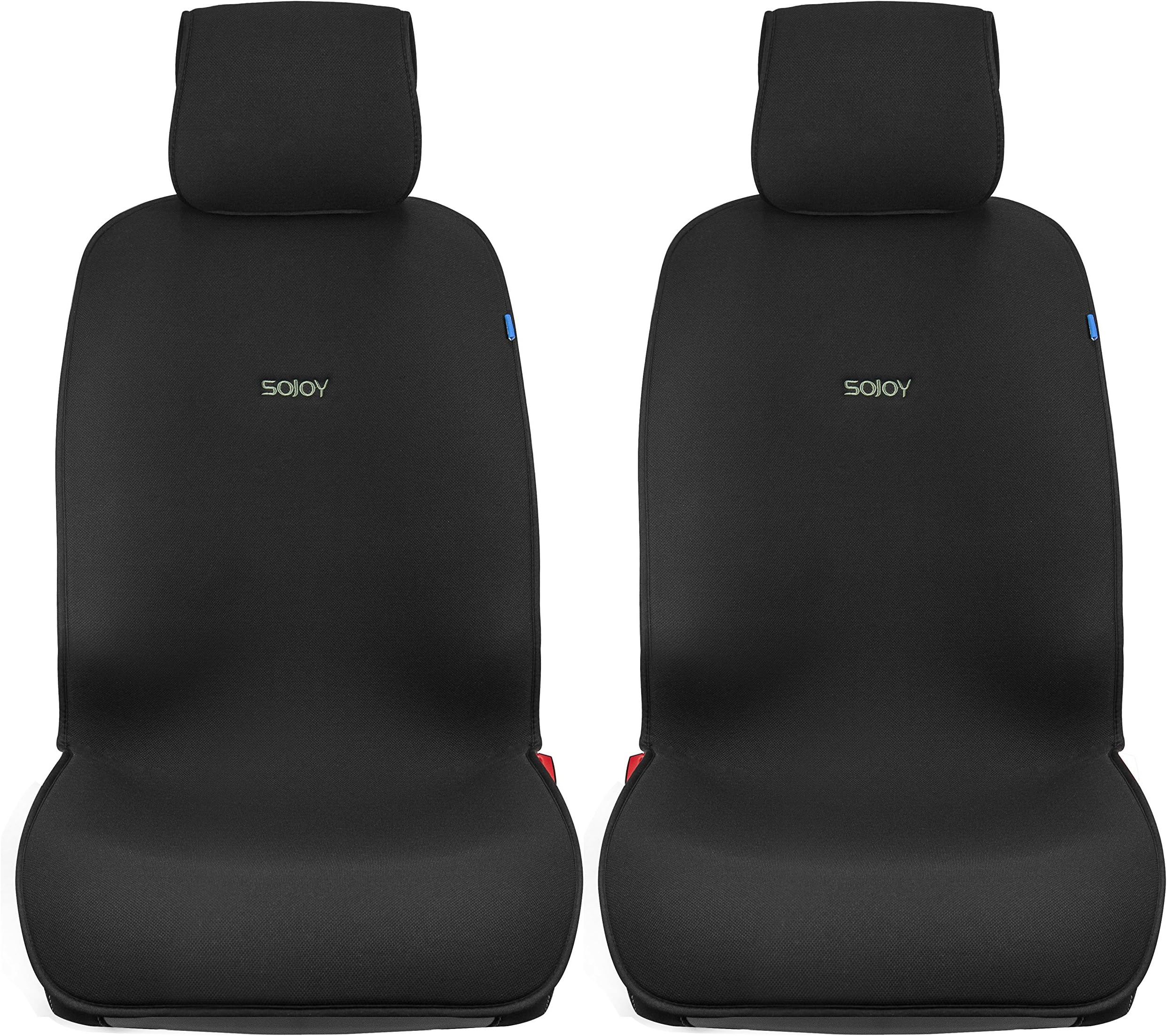 Sojoy Cooling Summer Large Car Seat Cover 2 Seats with 4 Pieces (Black Large 43.5X 22 inch)