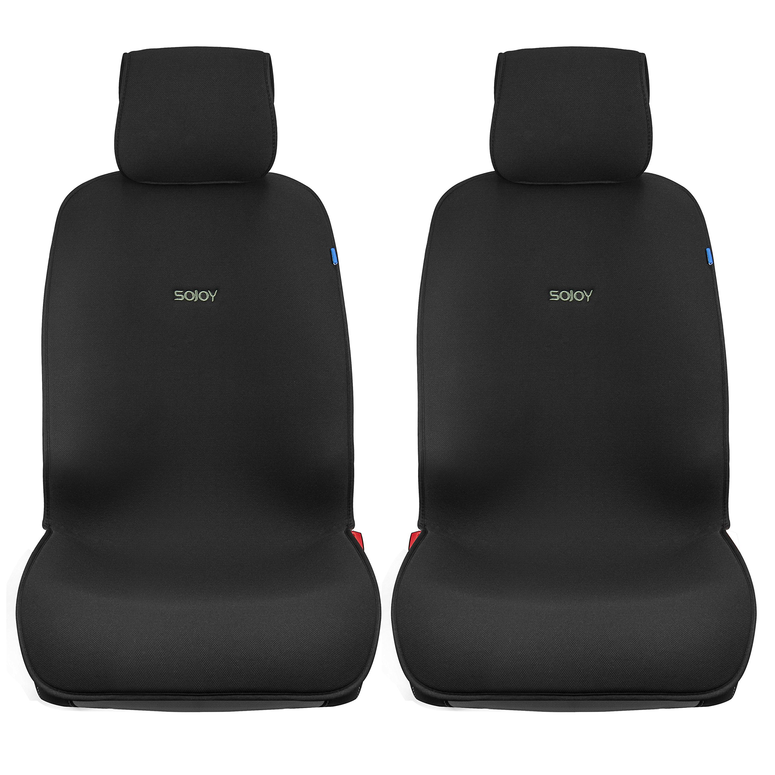 Sojoy Cooling Summer Large Car Seat Cover 2 Seats with 4 Pieces (Black Large 43.5X 22 inch)