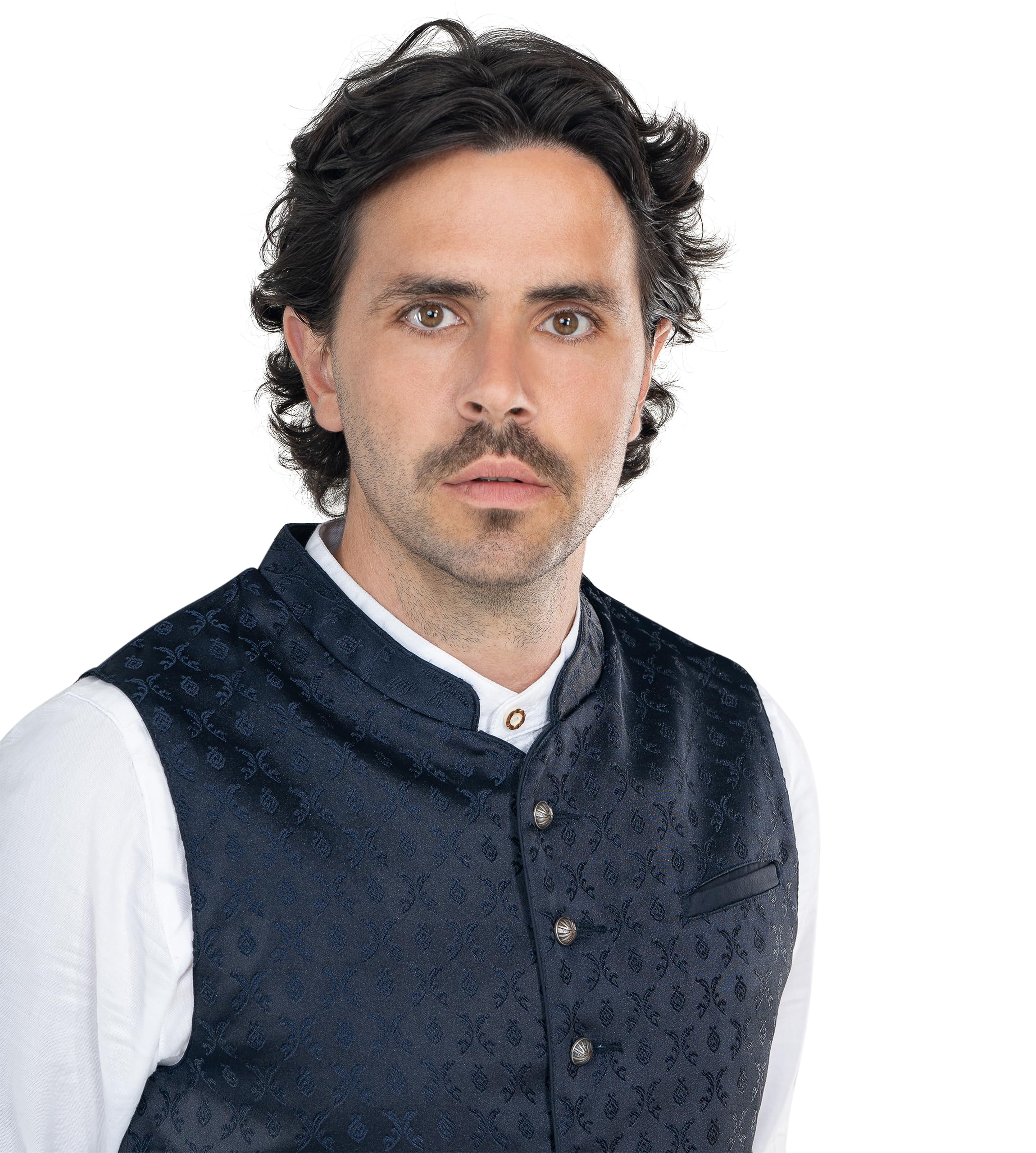 Schöneberger Trachten Couture Trachtenweste Herren, Lederhosen Trachtenjacke | Trachten-Weste blau, Lodenweste für Oktoberfest Kilian
