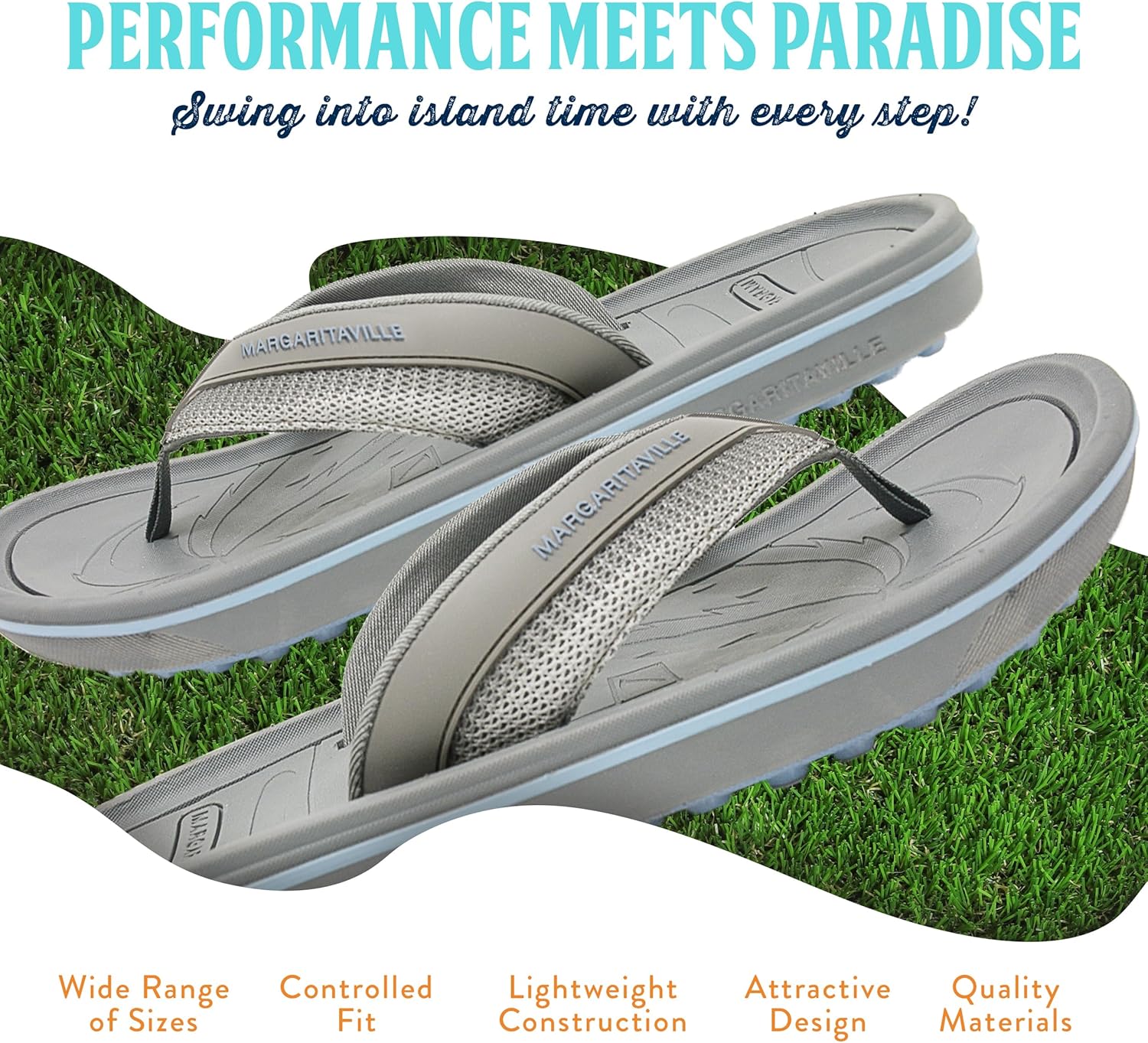 Margaritaville Golf Sandals, The Foot Wedge, Spikeless Golf Flip Flops for Women and Men, Shock Absorbing Golf Footwear with Cushioned Contoured Arch Support - Image 5