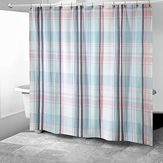 Shower Curtain, Twill Fabric Curtain, Plaid Design Bath Decor (Heritage Collection, 72