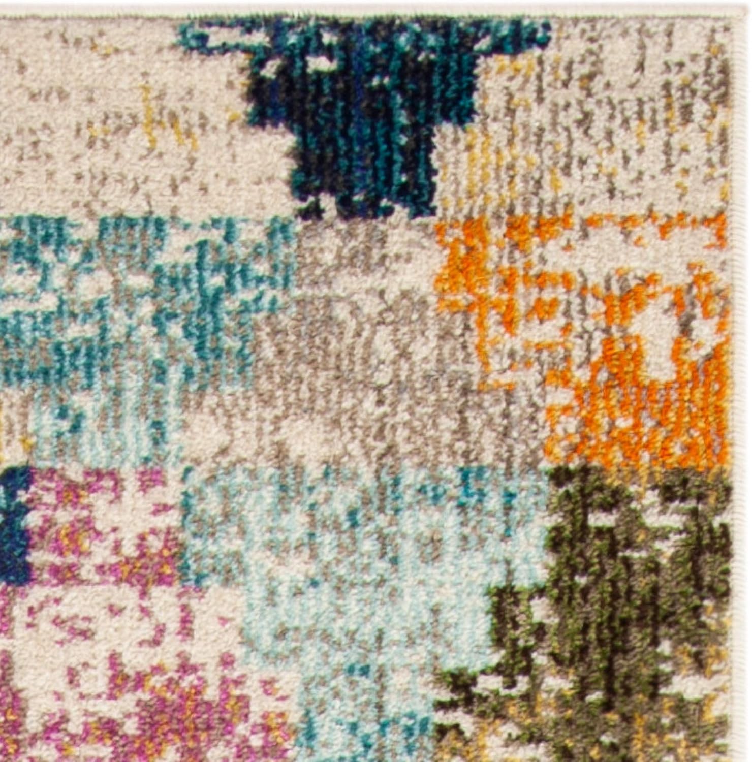 SAFAVIEH Madison Collection Runner Rug - 2' x 8', Ivory & Multi, Boho Abstract Distressed Design, Non-Shedding & Easy Care, Ideal for High Traffic Areas in Living Room, Bedroom (MAD417C)
