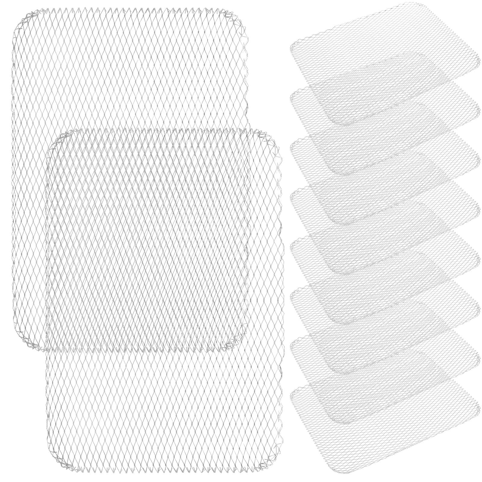 Tapis de Cuisson en Aluminium 10 Pièces Argenté Résistants à l'usure | Maille Anti-chute pour Poissons et Œufs, Usage Intérieur et Pique-niques, Format Jetable