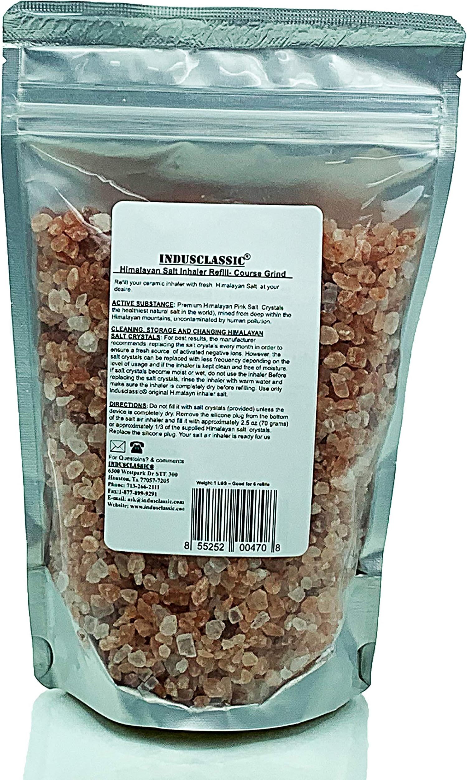 Himalayan Salt for Ceramic Inhaler or Neti Pot Refill Asthma Allergy Sinus - 1 lbs