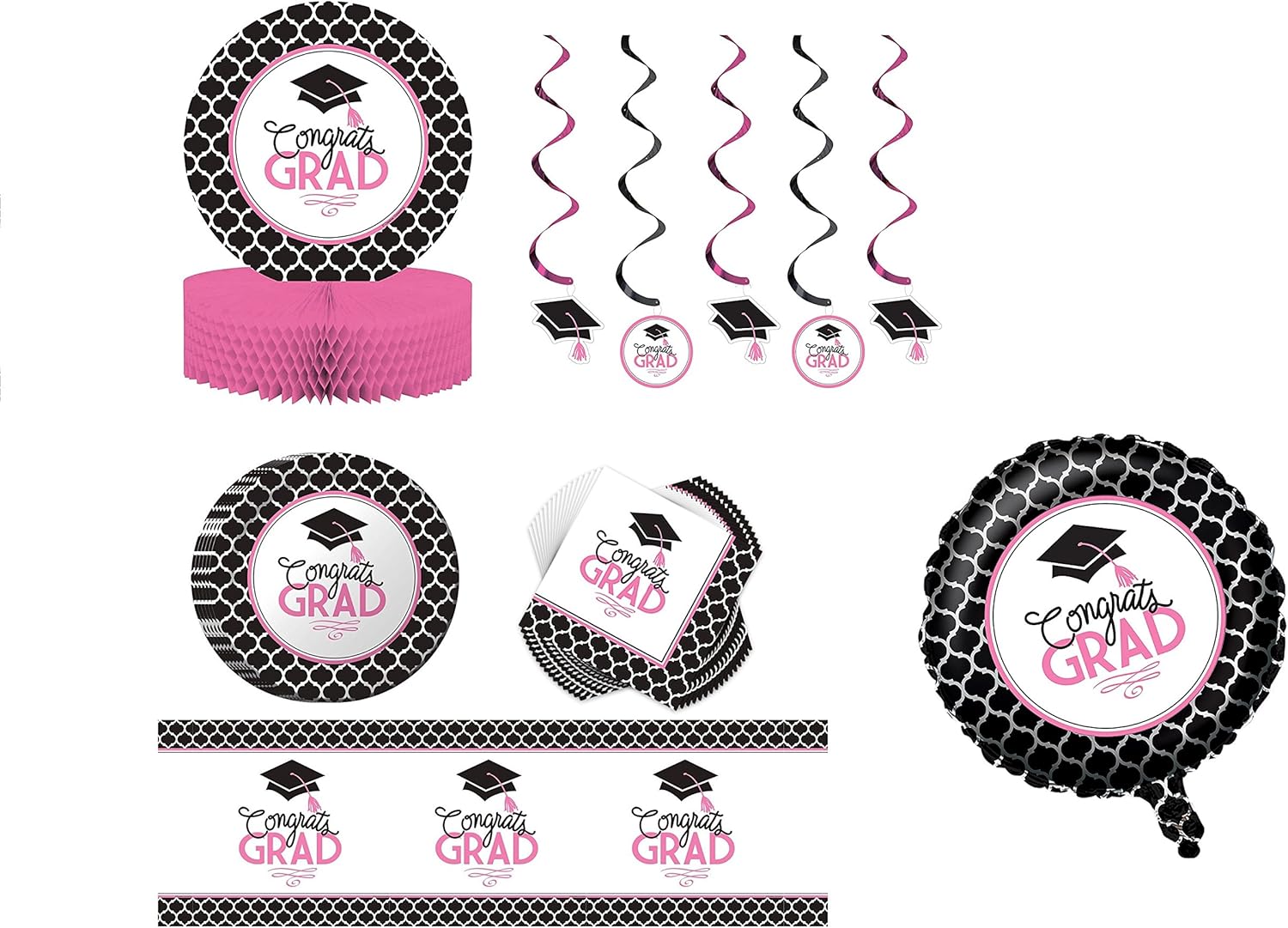 Amazon.com: Glamorous Graduation Party Package for 18 Guests ...