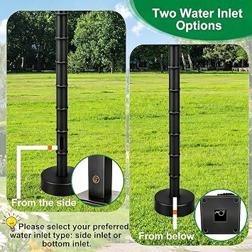 Kupferne Gartenhahn-Wassersäule für Stehen vertikaler Außenwasserhydrant den Außenbereich im Hof Rasen schwarzer Außenhahn freistehender Wasserpfosten dekorativer Springbrunnen(33.5cmBottom inlet)