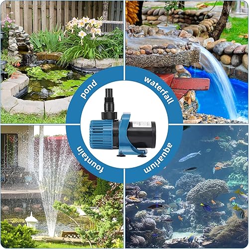 Miniatura 7 de Bomba de agua sumergible de 3000 GPH de 150 W para fuentes y estanques Koi, salida ajustable de 180, bomba de estanque con cable de 20 pies y bolsa
